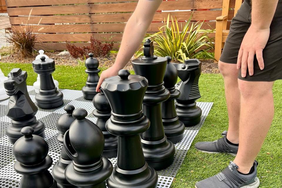 Our chess board is 8ft x 8ft