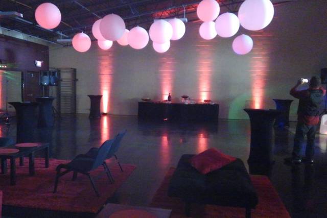 Uplighting, decor, and DJ