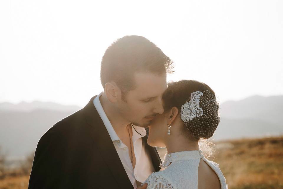 Sunset wedding portrait