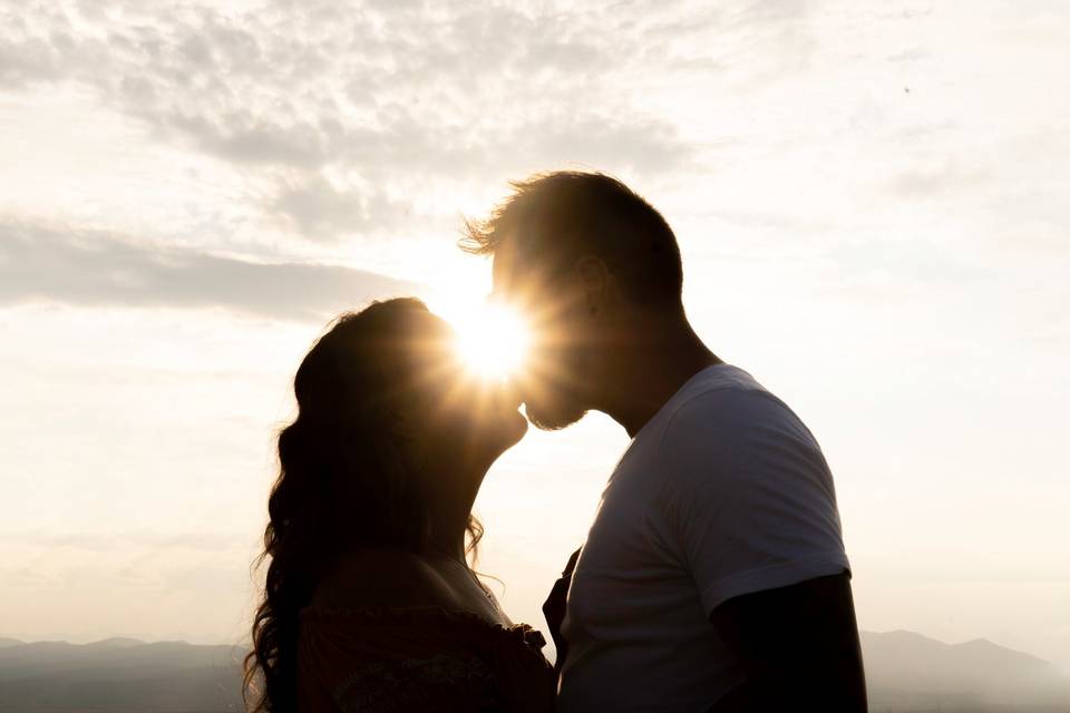 Sunset wedding portrait