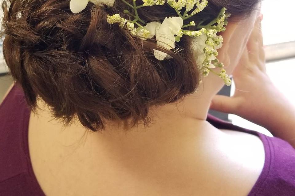 Updo on short hair