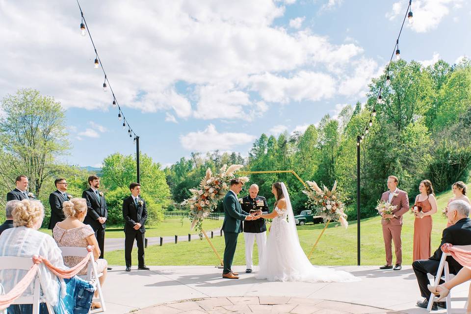 Cafe lights and ceremony