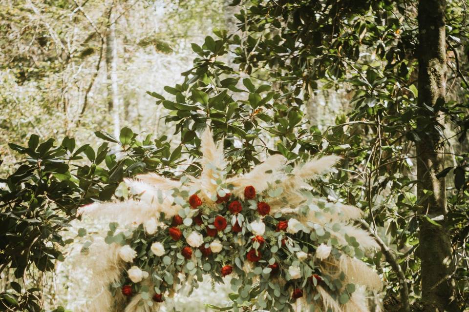 Pompas grass wedding arch