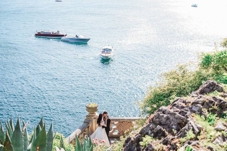 Newlyweds at Lake Como