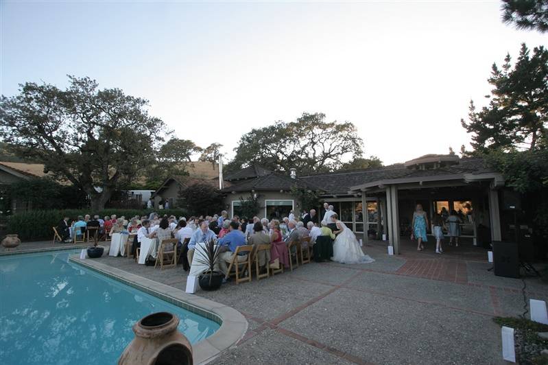 Poolside setting