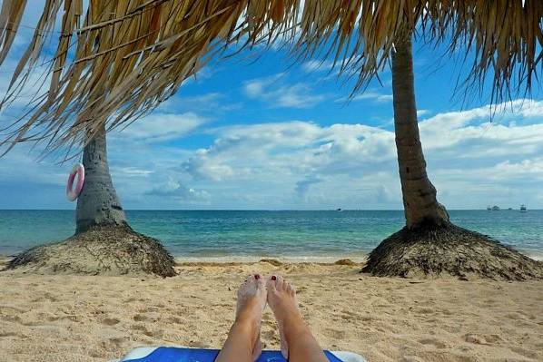 Relaxing on the beach in Punta Cana.