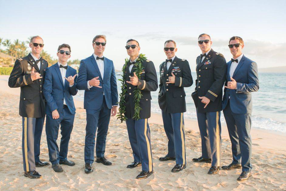 The groom with his groomsmen