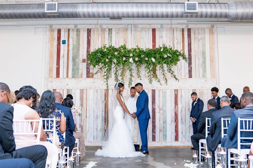 Floating ceremony backdrop