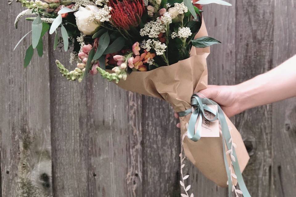 Paper Wrapped Bouquet!