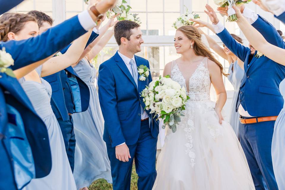 Dusty and navy blue wedding