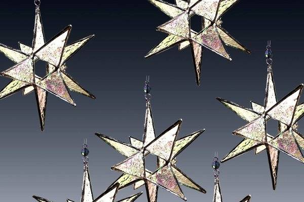 50 Stained Glass Micro Moravian Wedding Stars -  Choose Your Colors