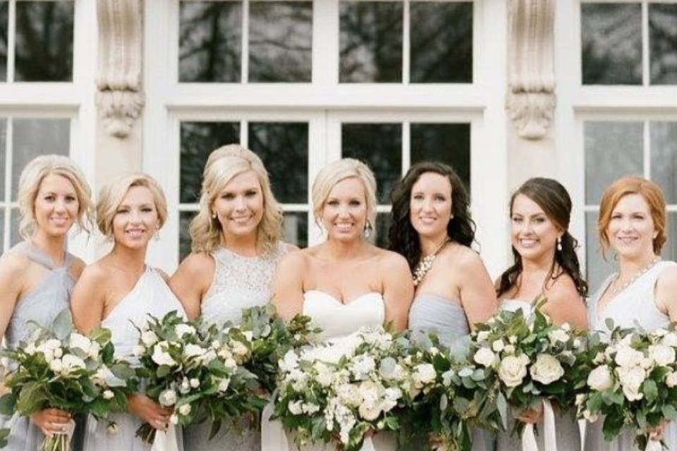 The bride and bridesmaids