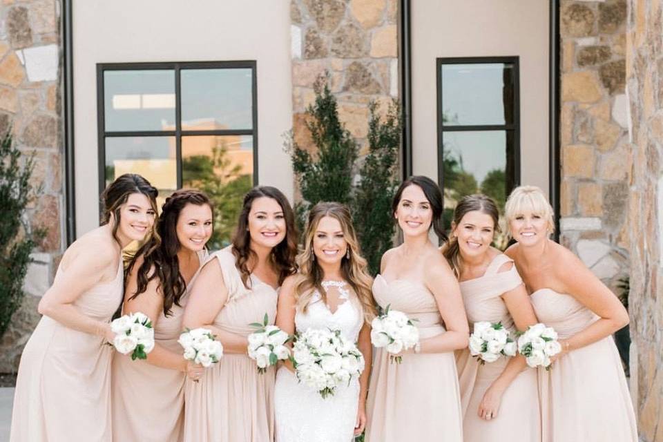 The bride and bridesmaids