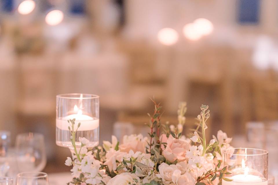 Low Arrangement with Candles