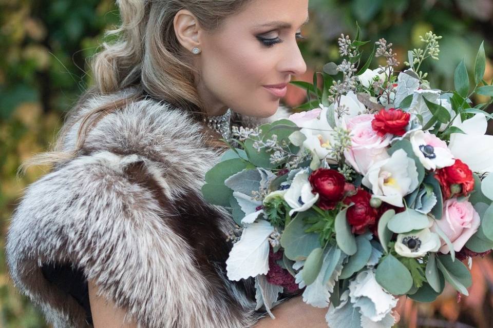 Bride with her bouquet