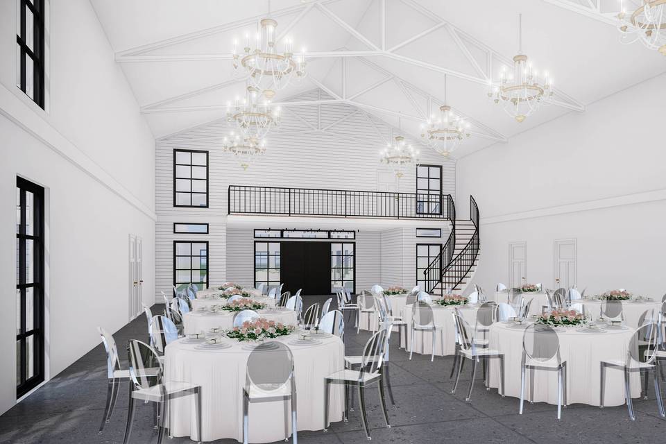 Two-story reception space