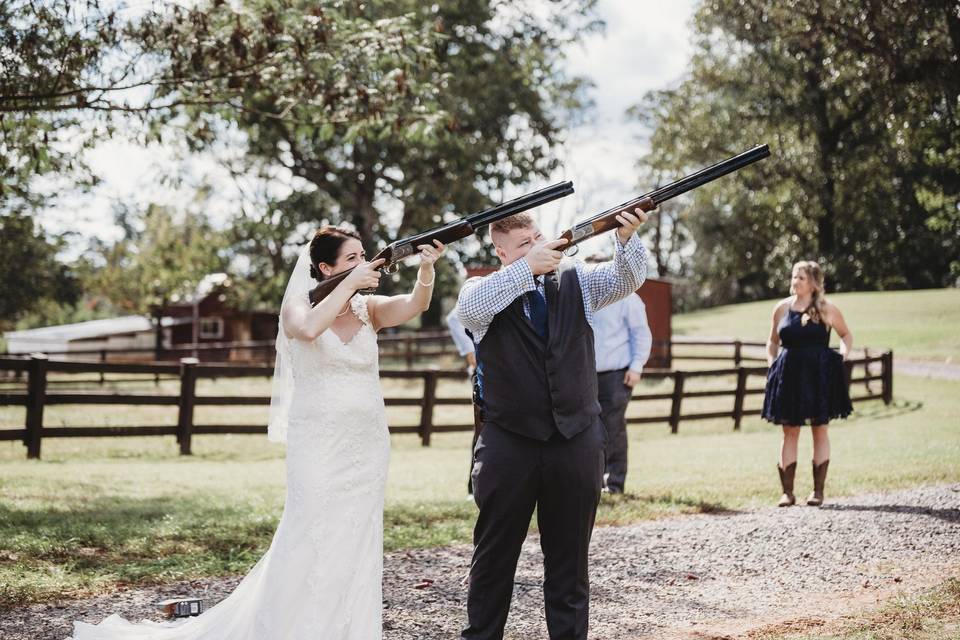 Skeet Shooting Before Ceremony