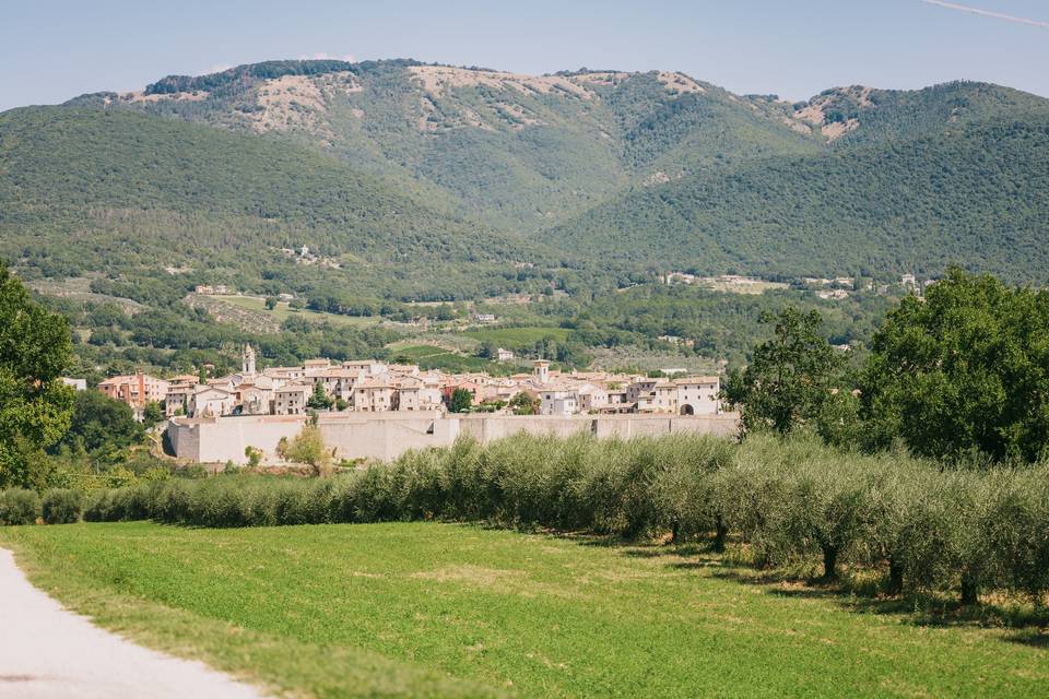 Umbria village and mountains
