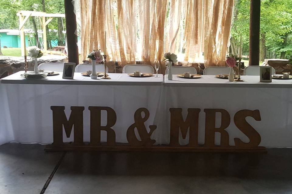 Bridal table at Pavilion