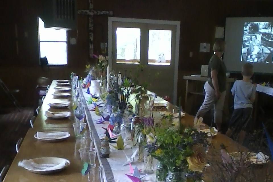 Table setting in Dining Hall