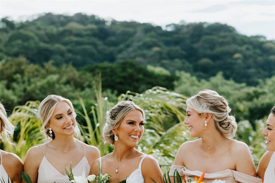 Bride and bridesmaids