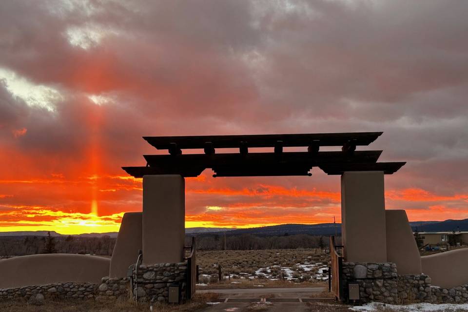 Front gate sunset