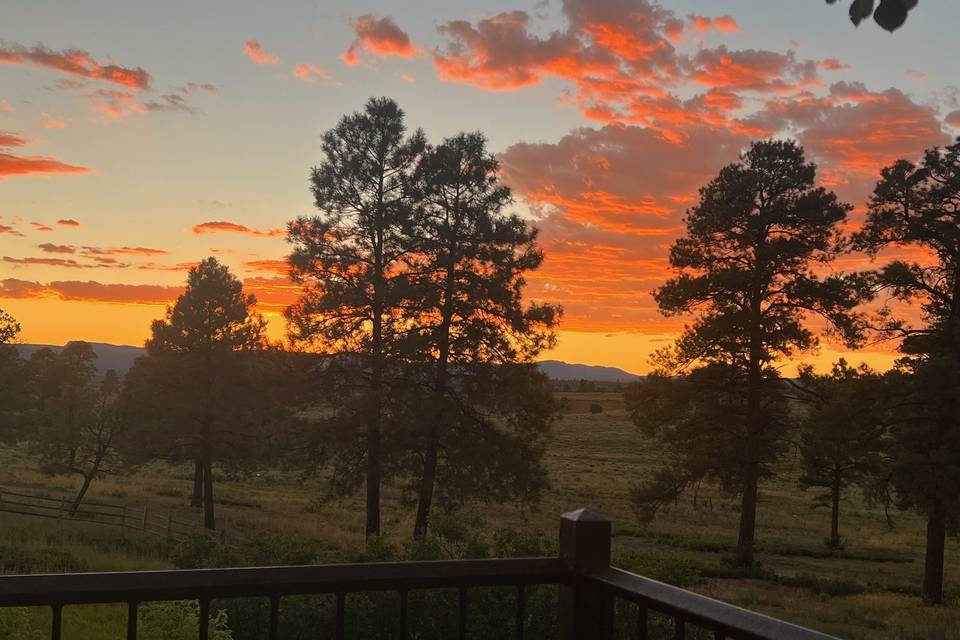 Sunset from the Lodge deck