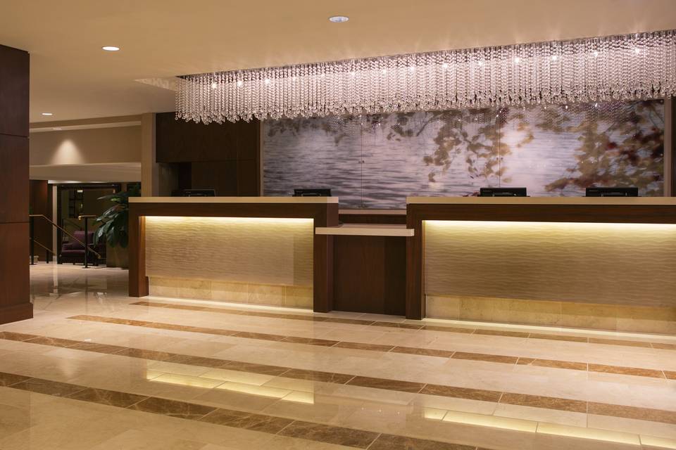 Contemporary hotel lobby