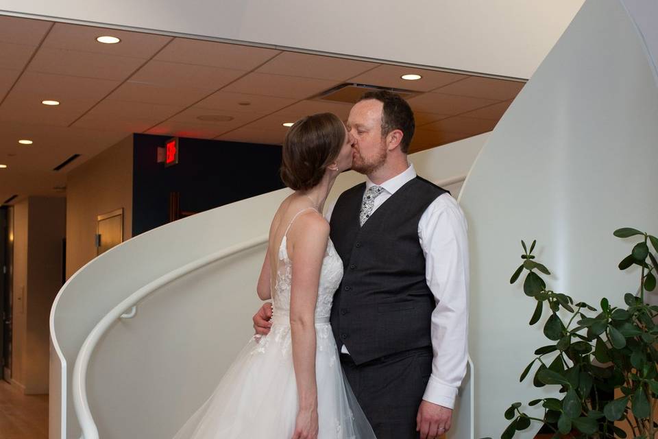 Couple on stairs