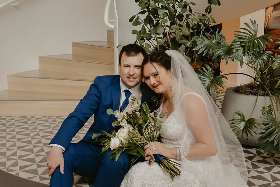 Couple on stairs