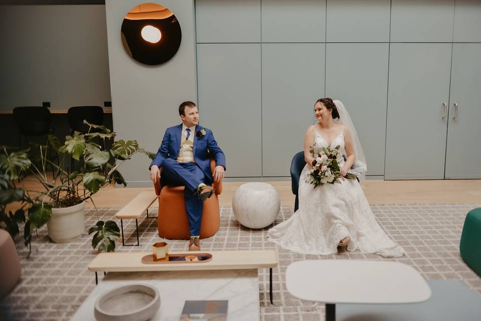 Couple in lobby