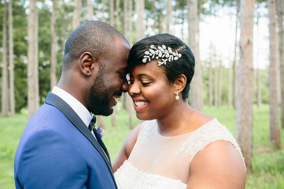 The bride and groom