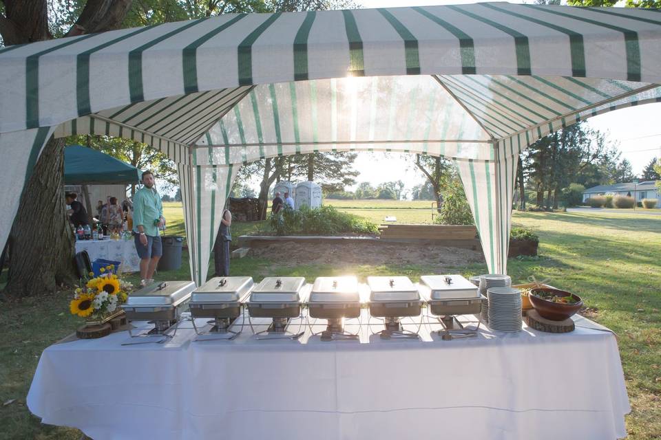 Buffet table