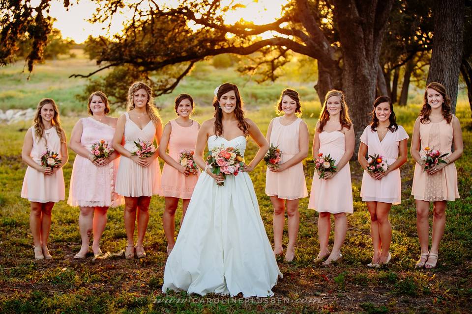 Bride and bridesmaids