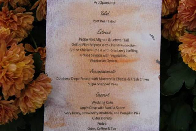 Fall Menu