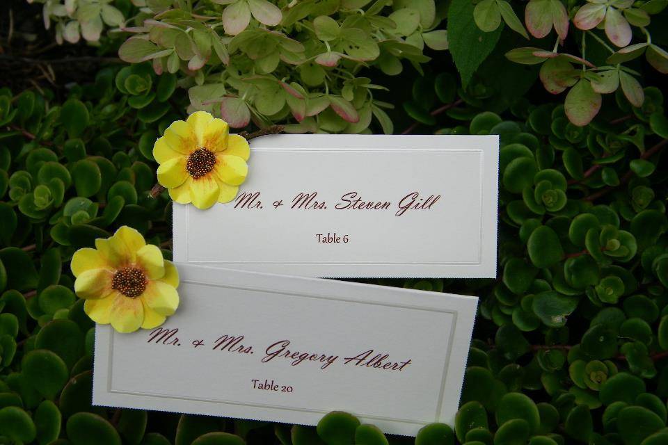 Sunflower placecards