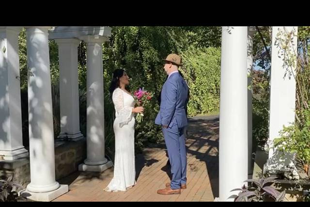 The bride and groom