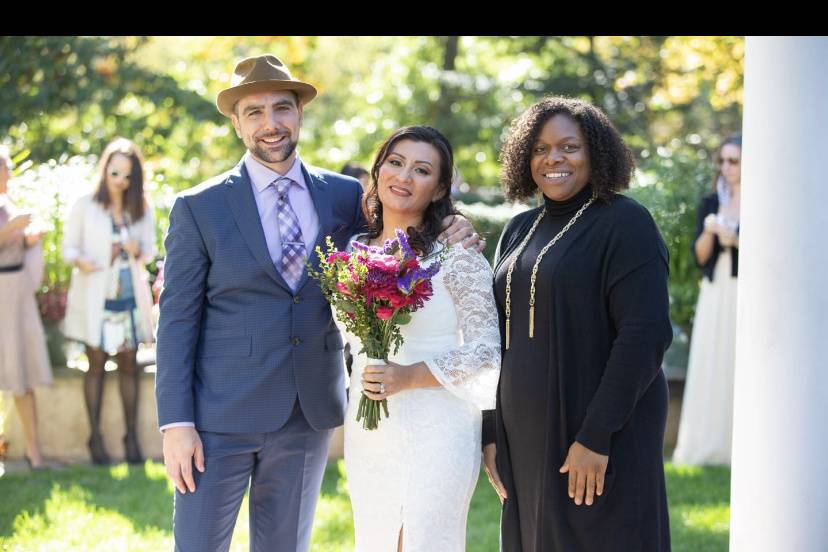 The bride, groom and myself
