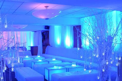 Event with blue lighting