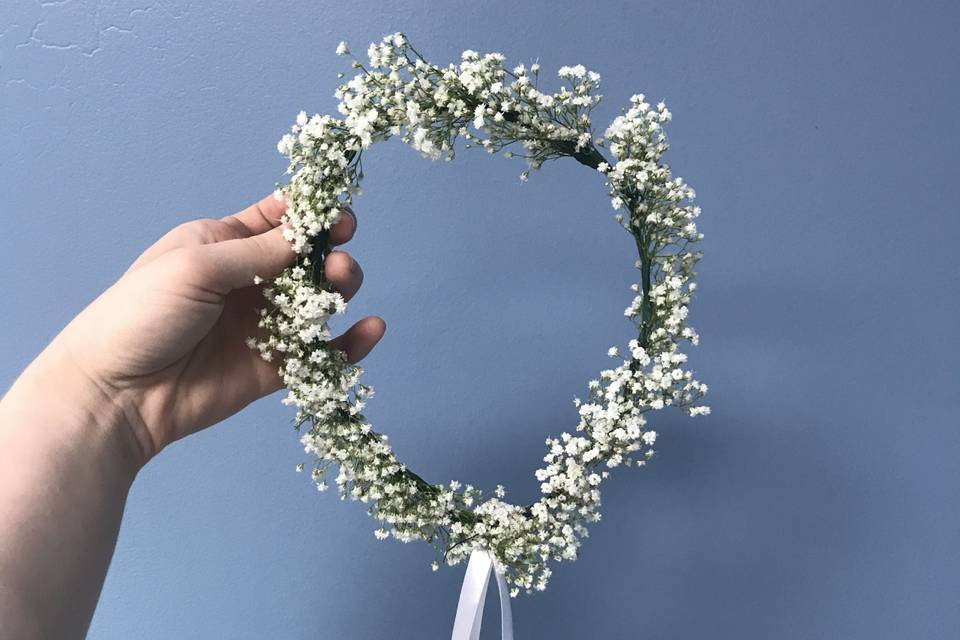 Baby's breath flower crown for a wedding