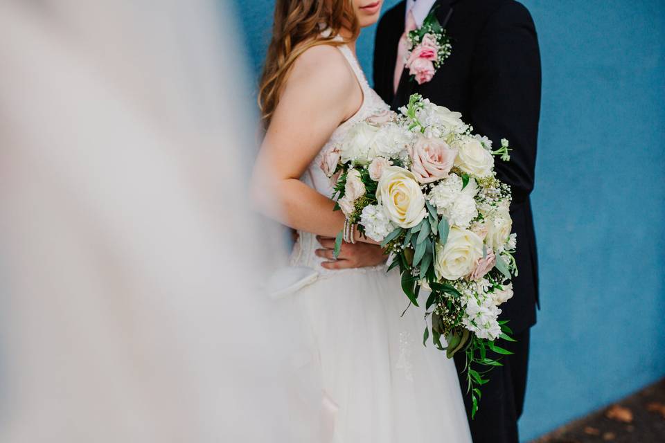 Cascading bridal bouquet