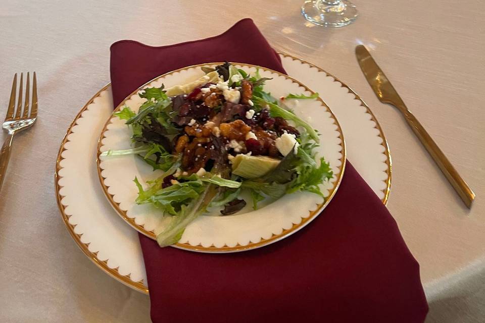 Plated Cranberry Walnut Salad
