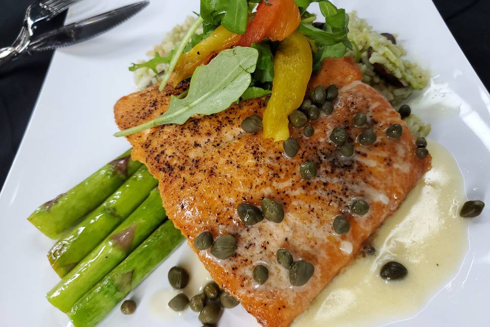 Salmon with sauce