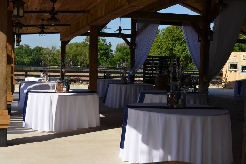 Tables in the pavillion