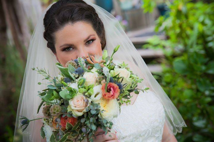 The bride and her bouquet