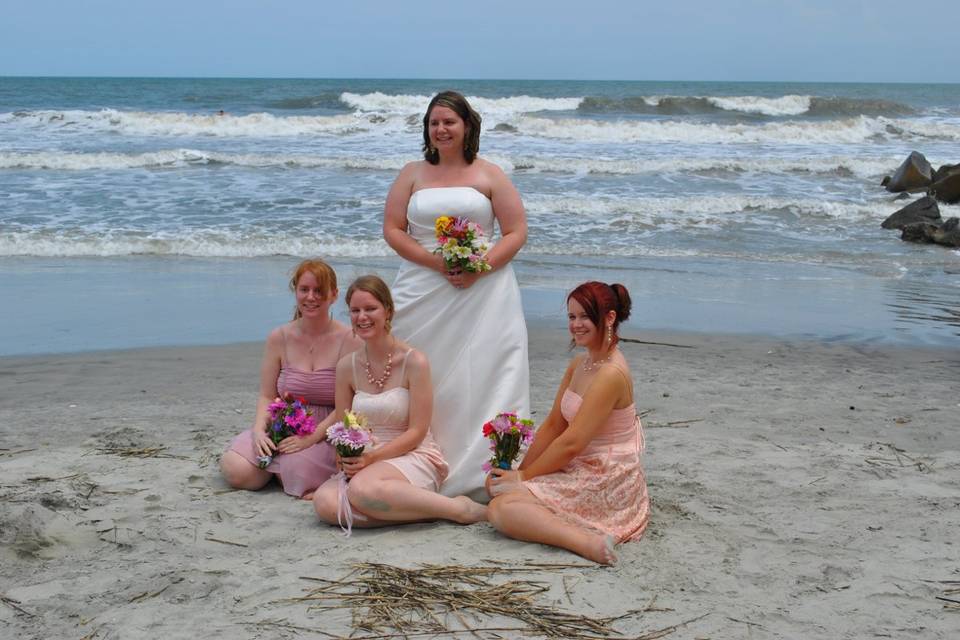 Bride and bridesmaids