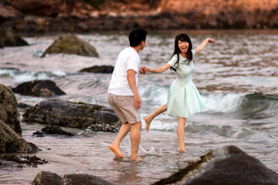 Seaside engagement session