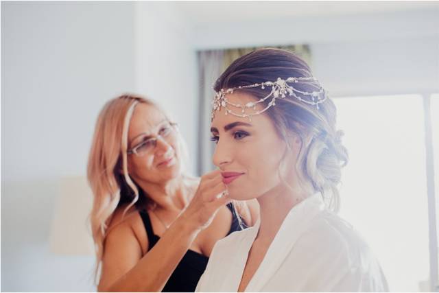 Bride getting ready