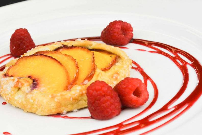 Peach almond frangipane crostata