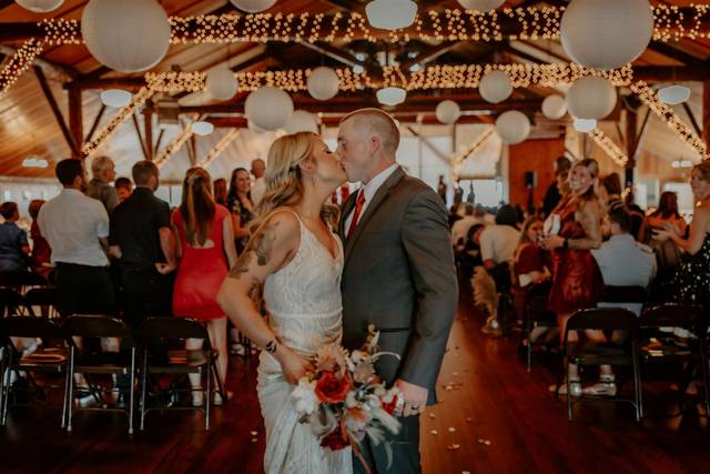 End of ceremony kiss